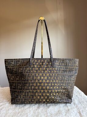 Fendi Tobacco zucca print star limited coated canvas Tote